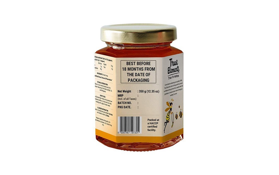 True Elements Raw Honey    Glass Jar  350 grams